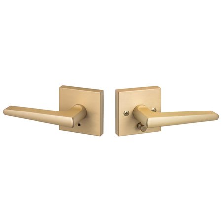 SURE-LOC HARDWARE Sure-Loc Hardware Basel Square Privacy Lever, Reversible Handing, Satin Brass BS102-SQ SB